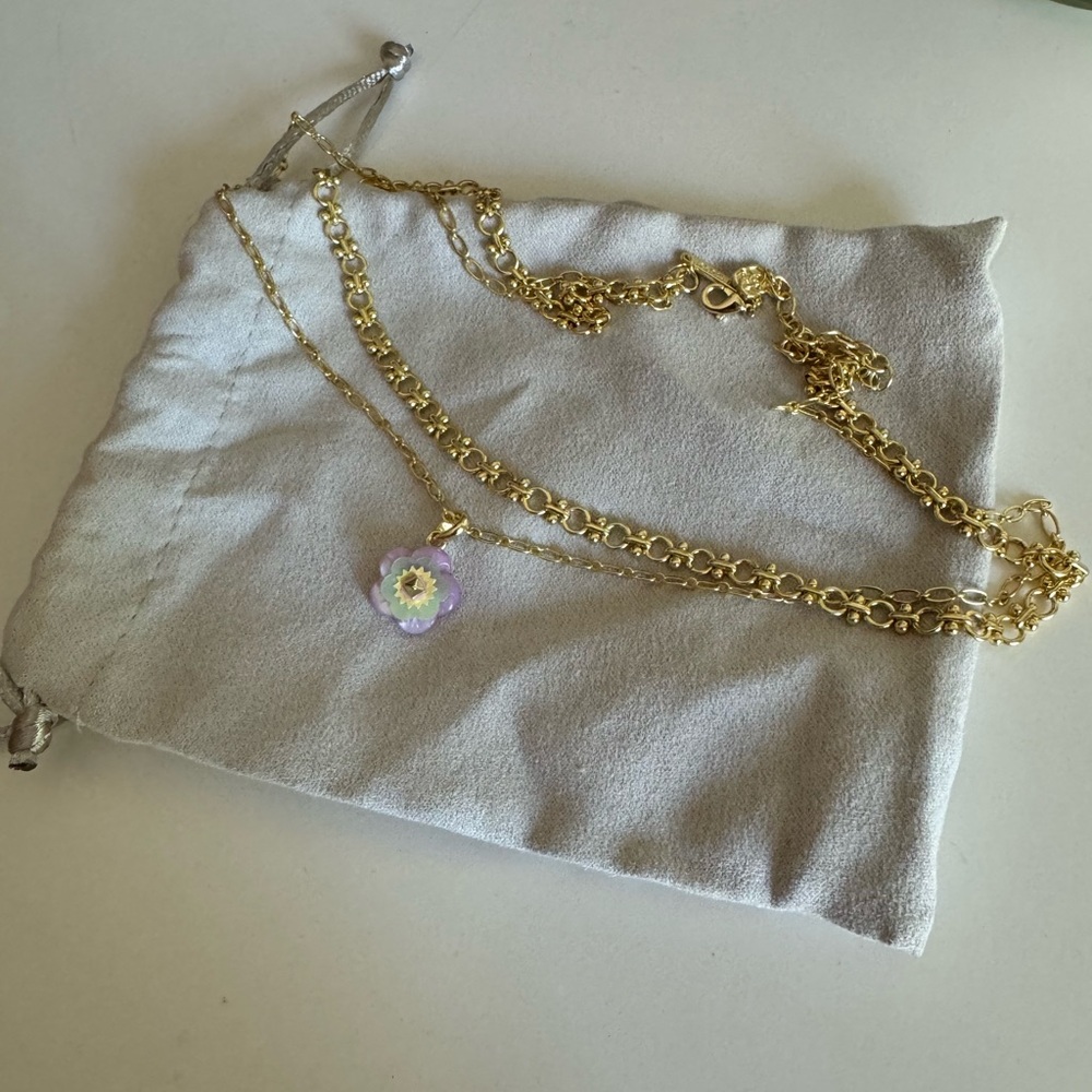 Kendra Scott gold flower necklace